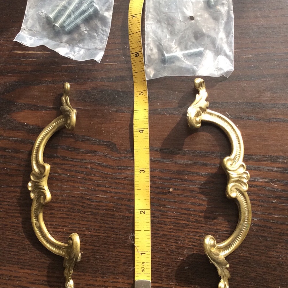 French door handles Art Deco golden (2) pair